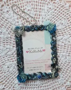 B8サイズ トレカケース 青 黒 推し活 ホイップデコ 硬質ケース シルバー 蝶