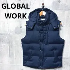 GLOBAL WORK グローバルワーク メンズフード付きダウンベスト L