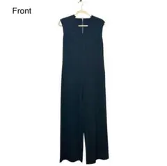 wb ダブルビー オールインワン サロペット 黒 38 ワイドパンツ ストレッチ