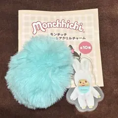 【匿名】モンチッチ ふわふわファー＆アクリルチャーム BOOK チムたん 水色