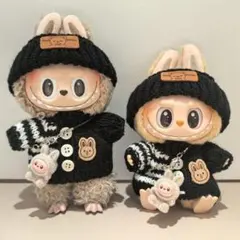 即決labubuぬいぐるみ用服着せ替え洋服ラブブ用1〜3代対応３点セットｙ２