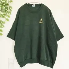 ジャージーズ 90s プリントスウェット 半袖 丸首 XL 緑 ストリートのサムネイル