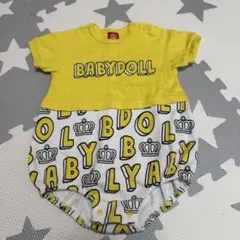 BABYDOLL ロンパース イエロー/ホワイト