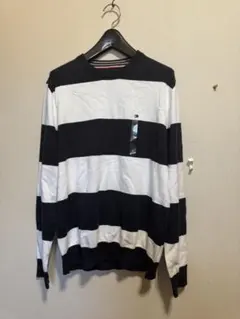 Tommy Hilfiger 黒白ストライプニット L