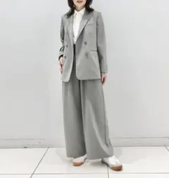 XS希少ユニクロC 感動ジャケット×タックワイドパンツ セットアップ 美品完売