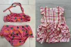 シスタージェニィ パイナップル柄水着 ビキニ フリルワンピース 2点セット