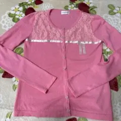 短期間出品♥︎︎ロディスポット♥︎︎ピンク レース リボン ニットカーディガン薔薇ボタン