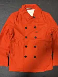 オレンジ ダブルブレスト ピーコート　Ｌサイズ