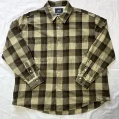 【ノットオムブルー】ネルシャツ　シャツジャケット　Lサイズ
