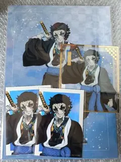 鬼滅の刃　アニプレくじ　獪岳　猗窩座　クリアファイル　クリア色紙　ブロマイド