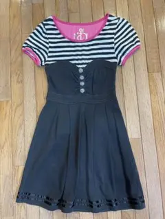 リズリサドール　ストライプ 半袖ミニワンピース　かわいい