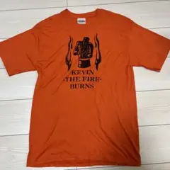 オレンジ グラフィックプリント Tシャツ Mサイズ