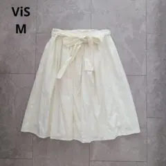 ViS フレアスカート ゴムウエスト ストライプ リボン M イエローのサムネイル