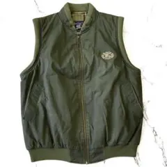 カーキ色　Burberryバーバリー　ベスト　ベスト　刺繍　チェック ジレ　綿