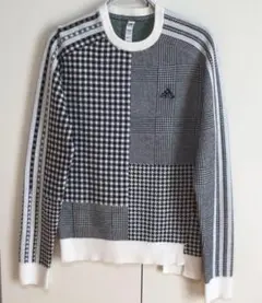 adidas GOLF 長袖クルーネックセーター M チェック柄