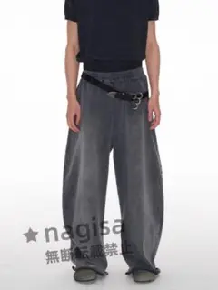 JCAESAR DIRTY DENIMSヴィンテージ加工黒泥染め ワイドジーンズ JCAESAR DIRTY DENIMSヴィンテージ加工黒泥染め ワイドジーンズ