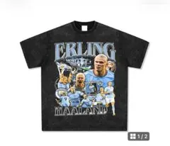 ハーランド Erling Haaland プリントTシャツ ブラック