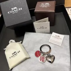 COACH キーホルダー バッグチャーム ハート LOVE