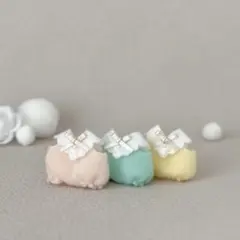 ミニチュアドール服　ロンパース　アイボリーリボン3着セット