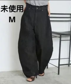 【forksy.】サステナブル フリンジ ハイウエスト バルーンデニムパンツ