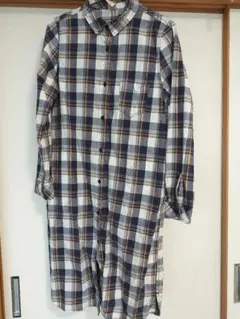 レディース チェック柄シャツワンピースのサムネイル