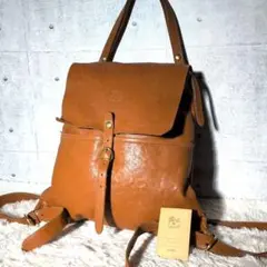 【希少】イルビゾンテ　リュック　トートバッグ　2WAY　レザー　ユニセックス　茶