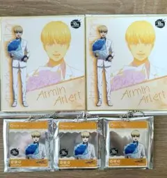 進撃の巨人　アルミン　カラオケの鉄人　ミニ色紙、SNS風アクリルキーホルダー