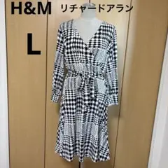 H&M リチャードアラン　カシュクール　モノトーン　ストレッチ　ワンピ