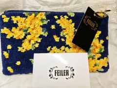 限定】 FEILER フェイラー ポーチ キューブ クリアレーベル ブルー