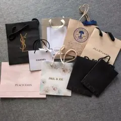 ショップ袋 紙袋 YSL CHANEL PEACH JOHN など