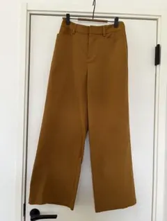 マスタード ワイドパンツ ウエストゴム