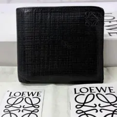 ☆極美品☆保存袋付☆LOEWE ロエベ 折り財布 アナグラム ダークグレー