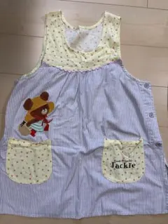 ジャッキー　くまのがっこう　保育士エプロン　学研　ストライプ