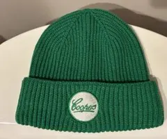 ビーニー ニット帽 リブ 刺繍•クーパーズ ブルー •希少•新品