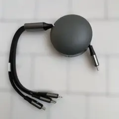 【CAFELE】3in1 充電ケーブル 巻き取り⭐高速充電⭐新品　未使用のサムネイル