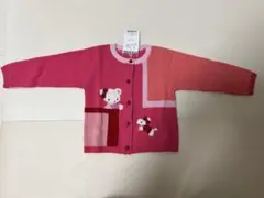 familiar ピンク クマ柄 カーディガン