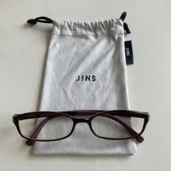 JINS PCメガネ レッド/オーバル　ブルーライトカット眼鏡のサムネイル