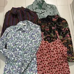 レトロ ブラウス ジャケット　キャミソール5点 古着まとめ売り 長袖　サイズS