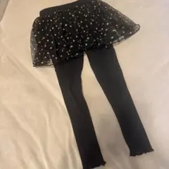 SHEIN ハート柄チュチュ付き黒レギンス