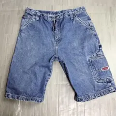 極太】90s ファットファーム デニムペインターショーツ バギー B系 38