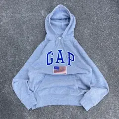 00s archive OLD GAP hoodie USA国旗 Y2K グレー