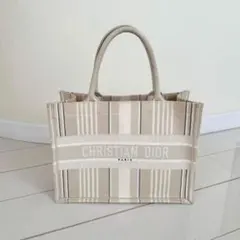ディオール ★ ブックトート ベージュ ストライプ