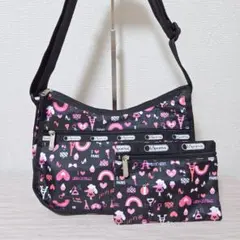 【未使用級】レスポートサック パリ柄 ショルダーバッグ ポーチ付