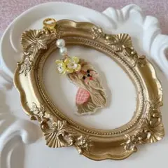 ❤️ 犬　ヨークシャテリア　花　チャーム　パール　ハンドメイド