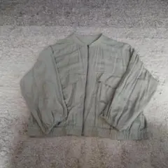 Samansa Mos2 カーキ 薄手 ノーカラージャケット F