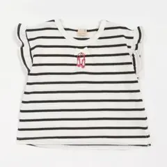 プティマイン　90センチ　プティプラ　GIRLS半袖Tシャツ　黒ボーダー　新品