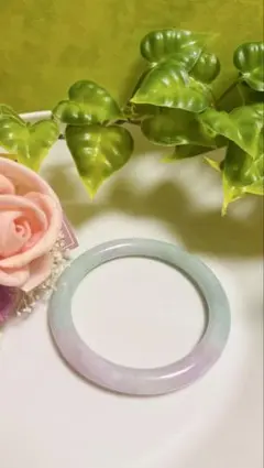 翡翠バングル 淡いピンク紫 はとばいろ色 煙紫 約58mm - メルカリ
