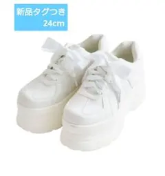 オリーブデオリーブ　サテンリボン　厚底スニーカー　ホワイト　白　L 24のサムネイル