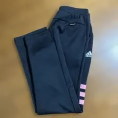 adidas 黒 ピンク 3本ライン ジャージ　150