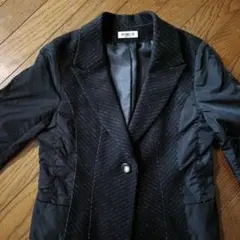 ヒロコビス、ストライプ柄 テーラードジャケット 黒
